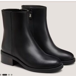 Stuart Weitzman Black Leather Ankle Booties